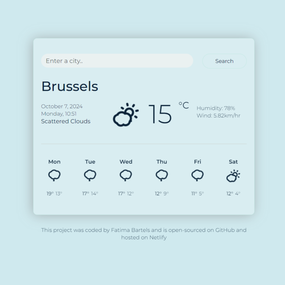 React Weather app photo